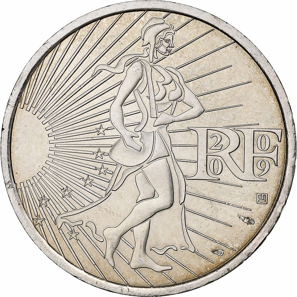 France, 10 Euro, Semeuse, 2009, Silver, AU(55-58), KM:1580