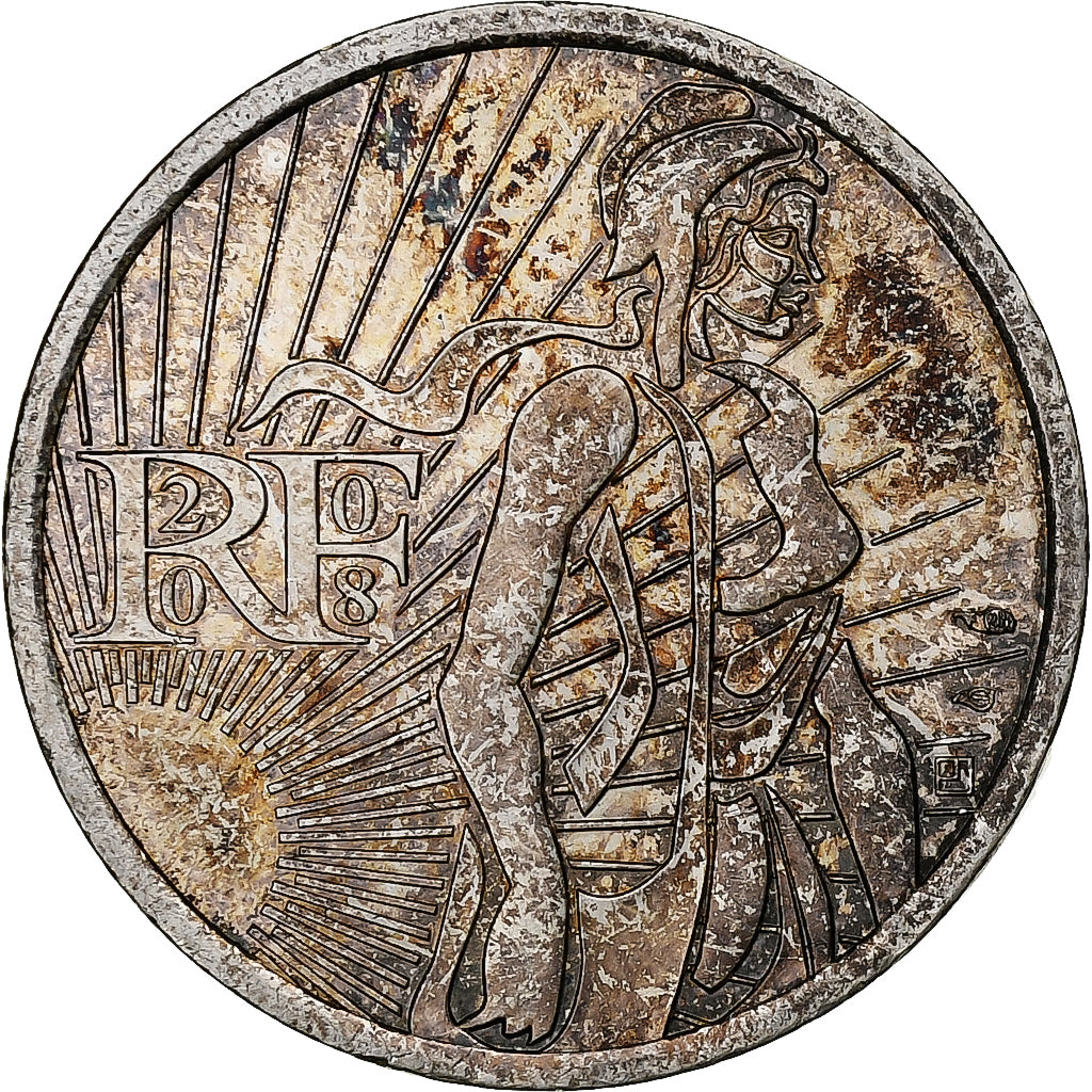 France, 5 Euro, 2008, Silver, AU(55-58), Gadoury:EU287, KM:1534