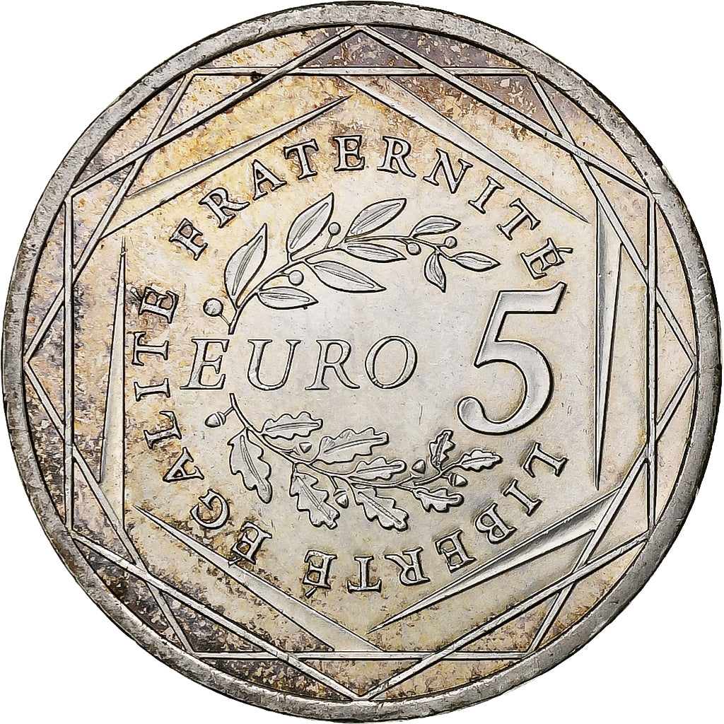 France, 5 Euro, 2008, Silver, AU(55-58), Gadoury:EU287, KM:1534
