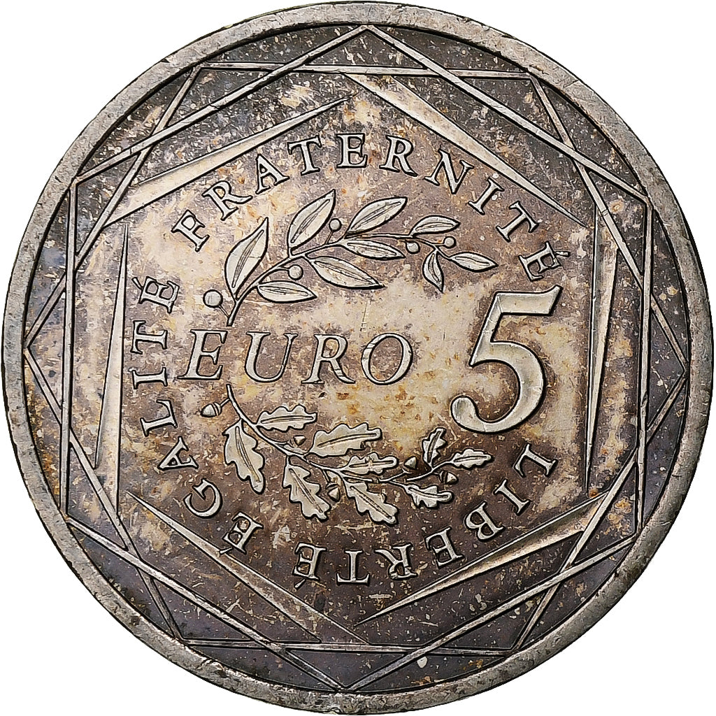 France, 5 Euro, 2008, Silver, AU(55-58), Gadoury:EU287, KM:1534