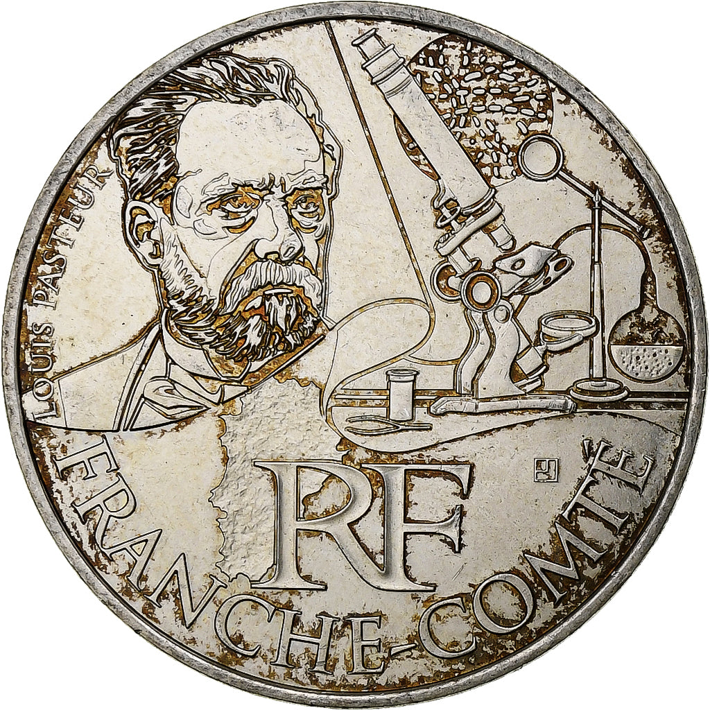 France, 10 Euro, Franche-Comté, Louis Pasteur, 2012, Paris, Silver, MS(63)
