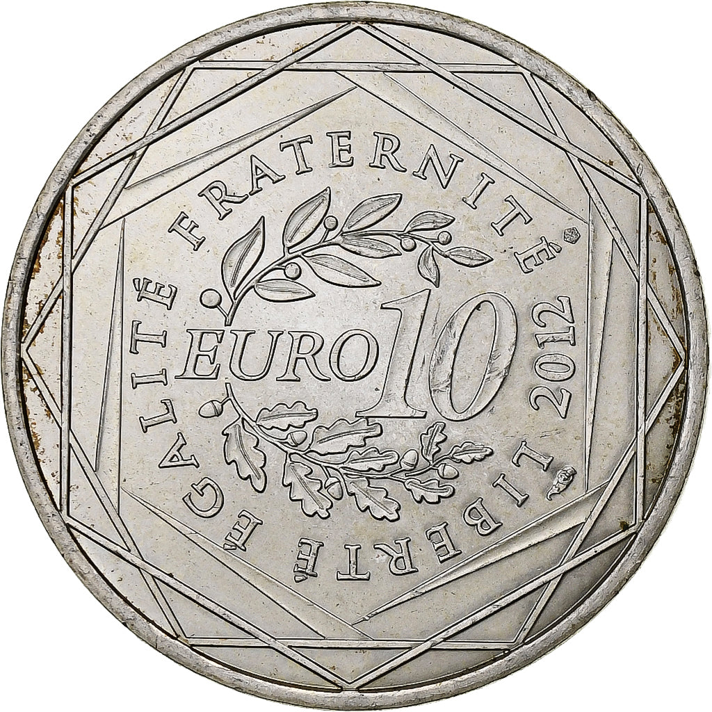 France, 10 Euro, Franche-Comté, Louis Pasteur, 2012, Paris, Silver, MS(63)