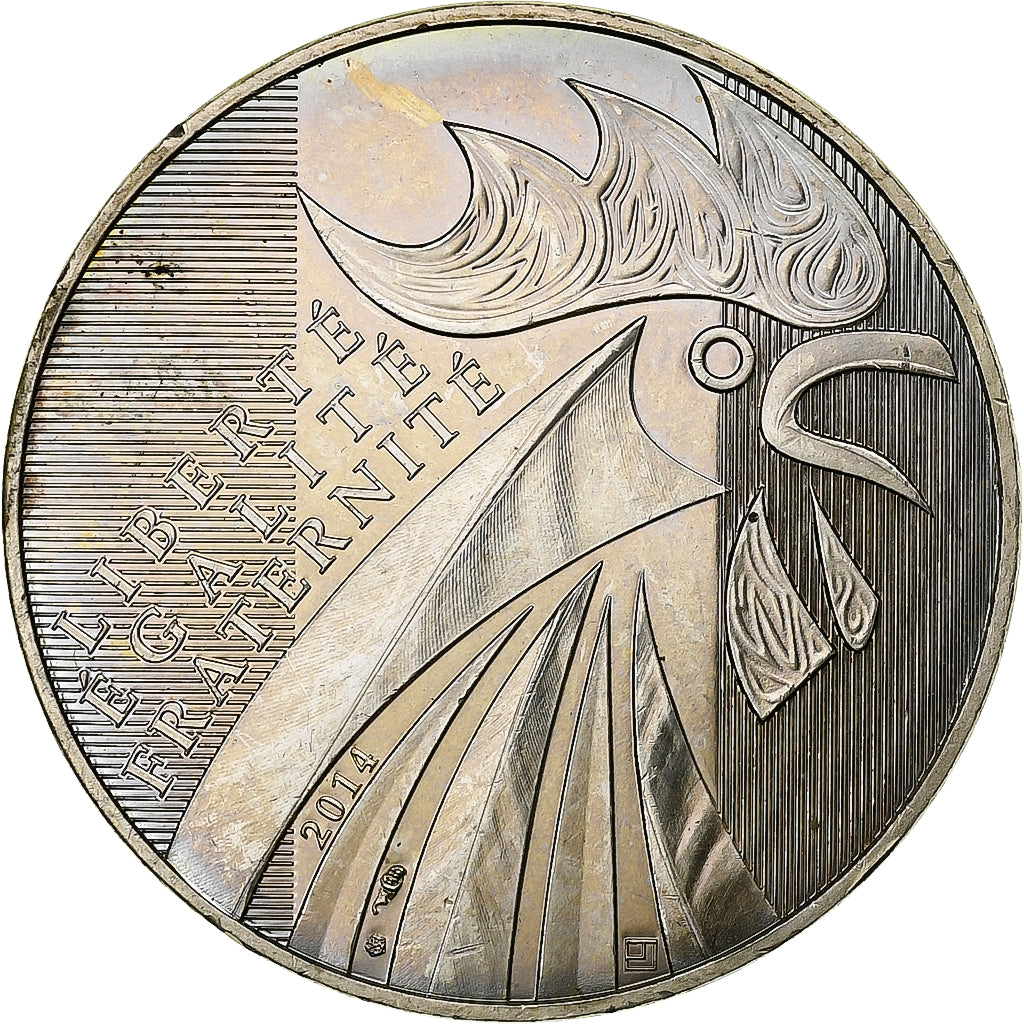 França, 10 Euro, Coq, 2014, Prata, MS(60-62), Gadoury:EU656