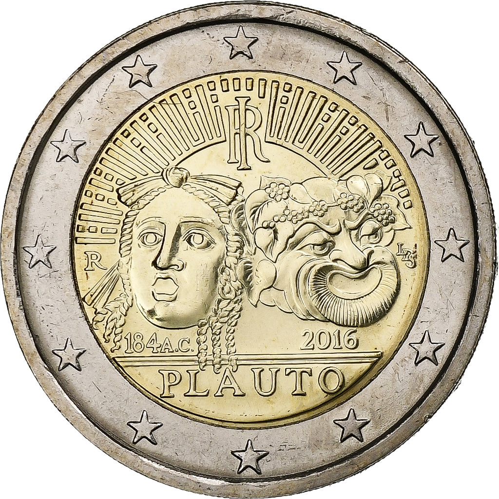 Italy, 2 Euro, Plautus, 2016, Rome, Bi-Metallic, MS(65-70)