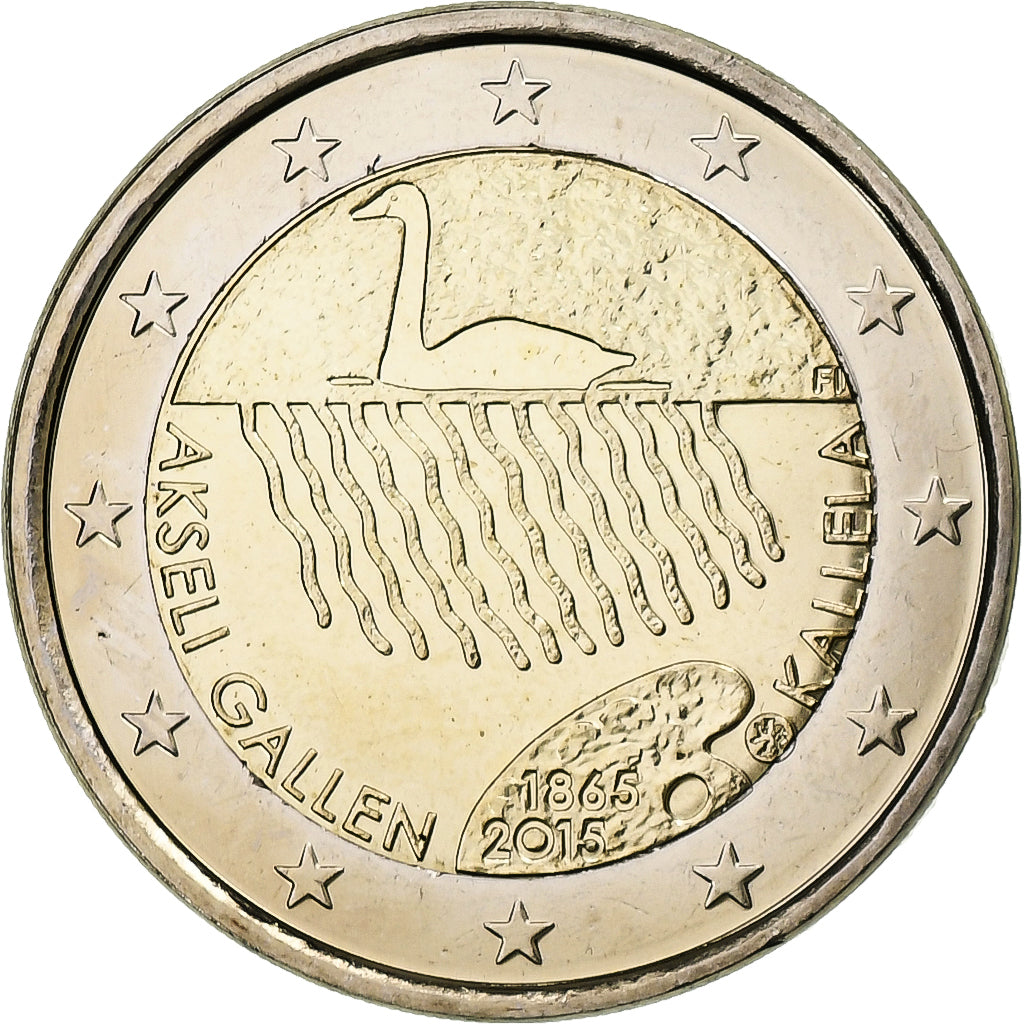 Finlandia, 2 Euro, Akseli Gallen-Kallela, 2015, Vantaa, Bimetálico, FDC
