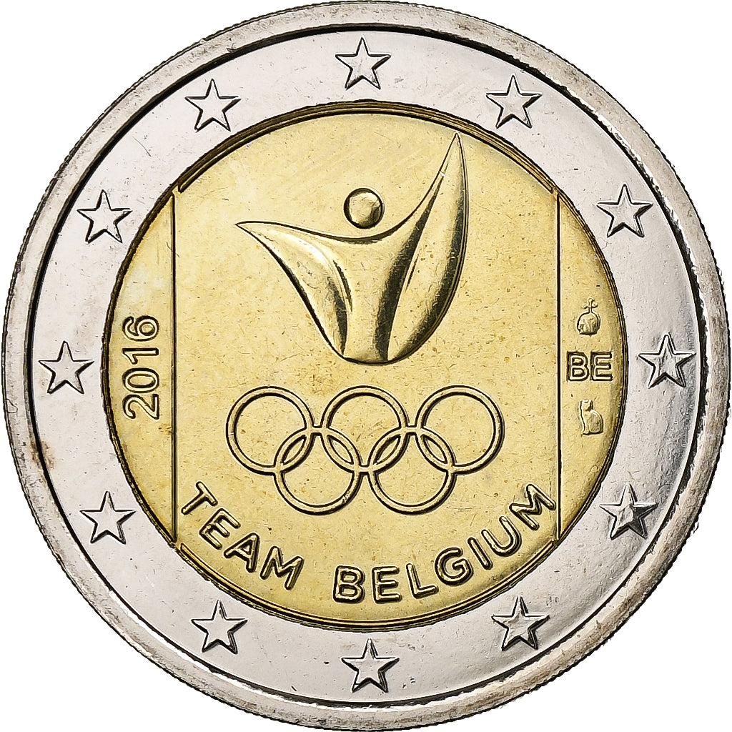 Belgium, 2 Euro, Summer Olympics 2016 in Rio de Janeiro, 2016, Brussels