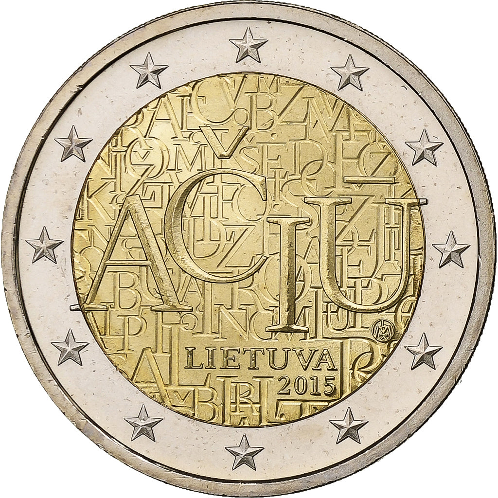 Lituania, 2 Euro, Lithuanian Language, 2015, Vilnius, Bi-metallico, FDC
