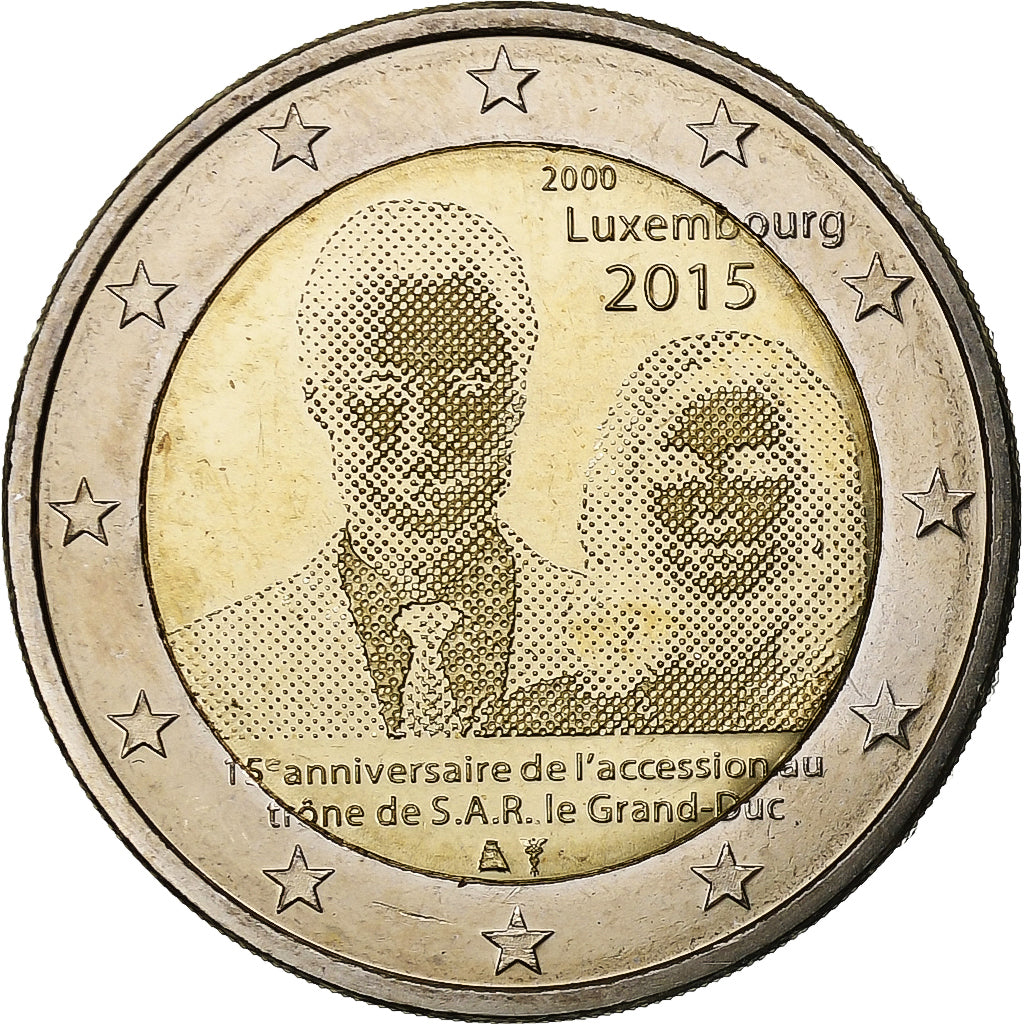 Luxembourg, 2 Euro, Henri I Accession, 2015, Utrecht, Bi-Metallic, MS(65-70)