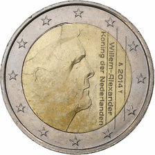 Países Bajos, 2 Euro, Willem-Alexander 2nd map, 2014, Utrecht, Bimetálico, SC
