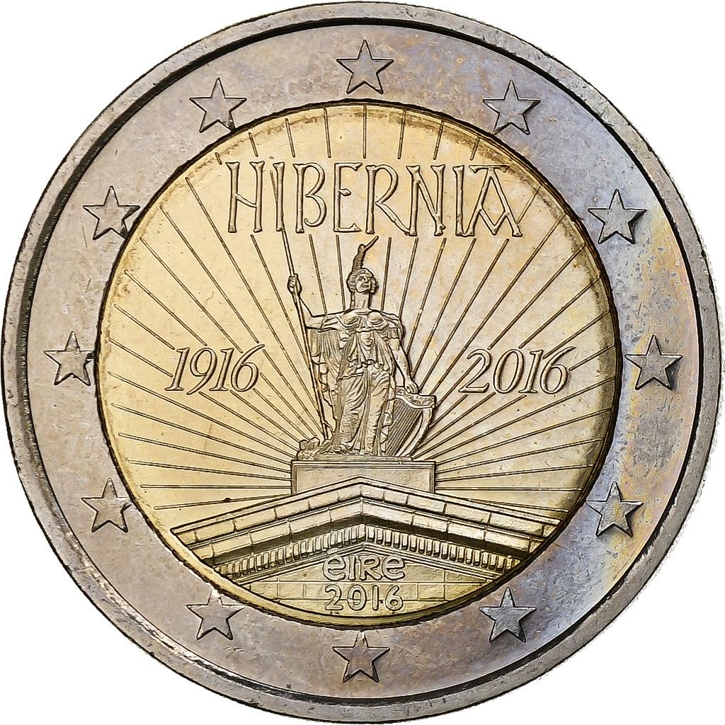 Irlanda, 2 Euro, Easter Rising, 2016, Dublin, Bimetálico, SC