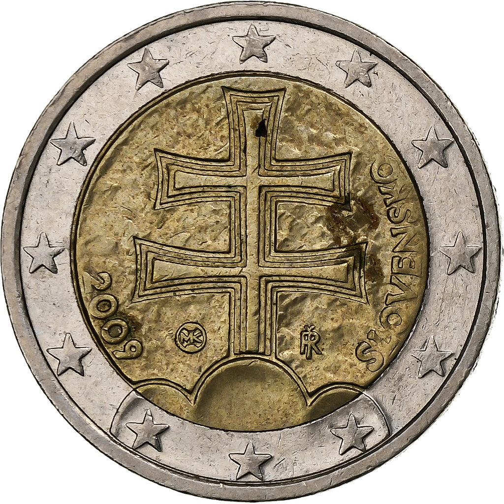 Slowakije, 2 Euro, Double Cross, 2009, Kremnica, Bi-Metallic, UNC-