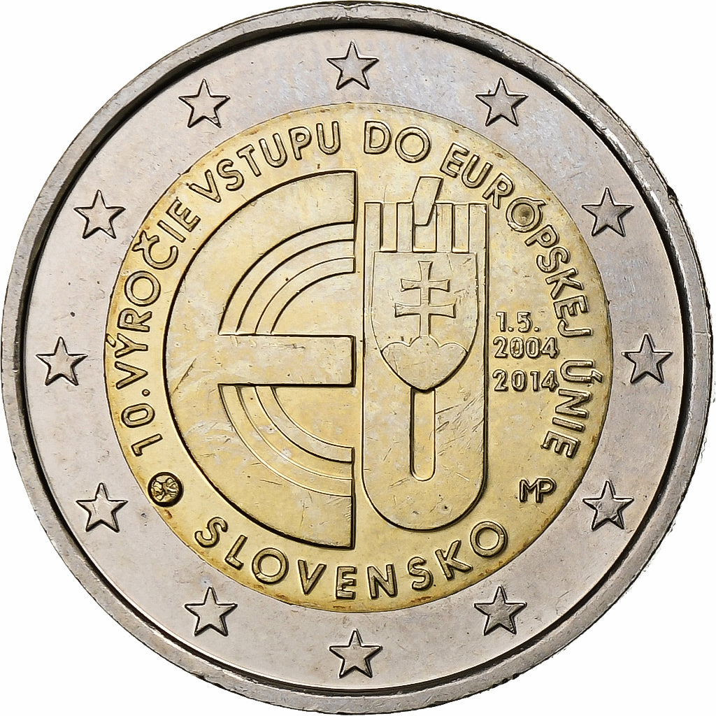 Słowacja, 2 Euro, European Union, 2014, Kremnica, Bimetaliczny, MS(63)