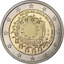 België, 2 Euro, 30 Years of European Union Flag, 2015, Brussels, Bi-Metallic