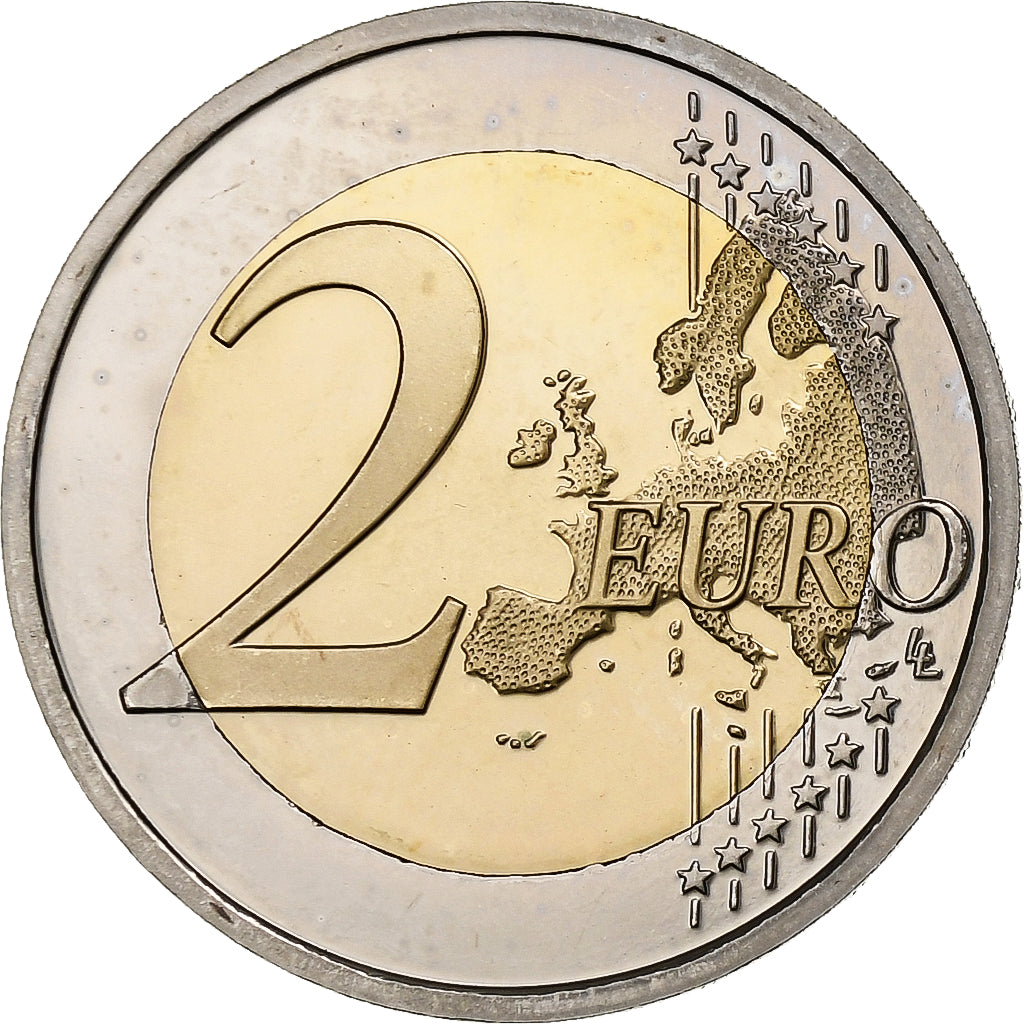 België, 2 Euro, 30 Years of European Union Flag, 2015, Brussels, Bi-Metallic