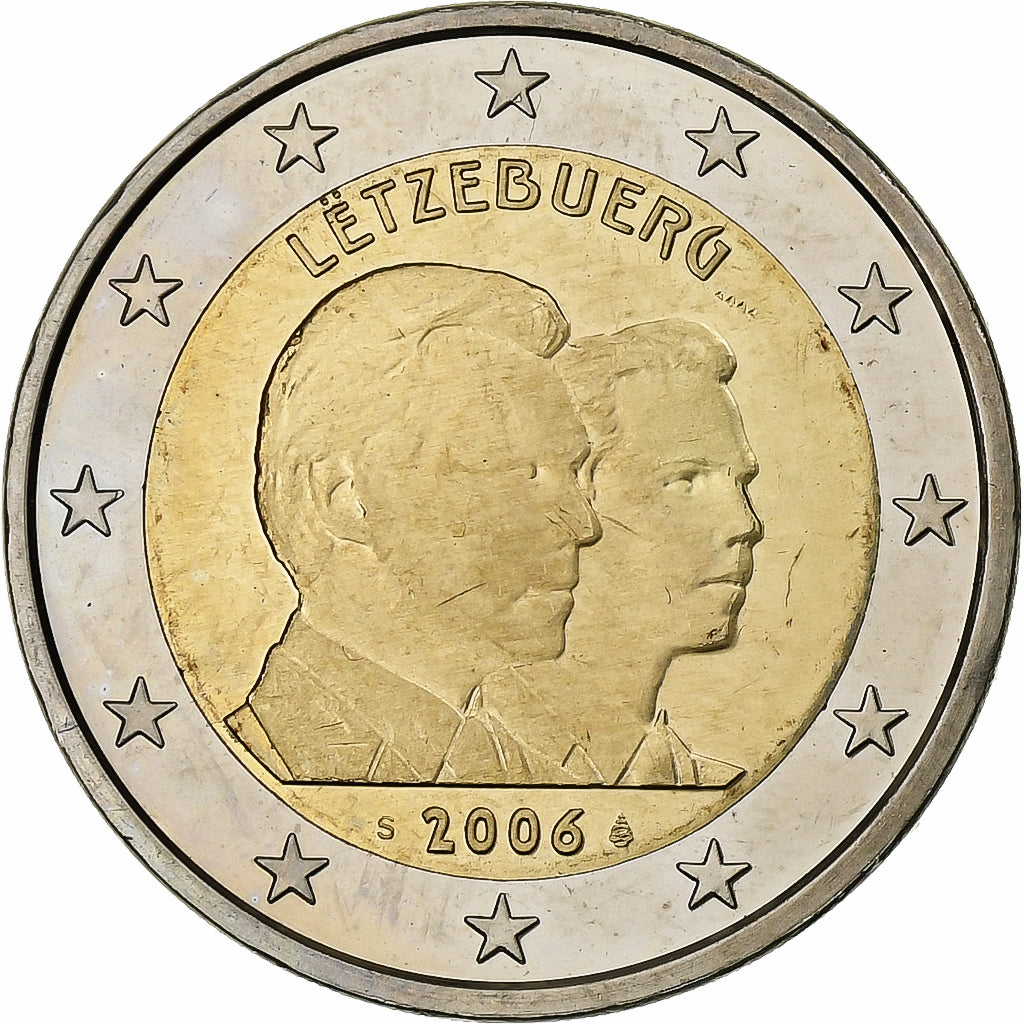Luxembourg, 2 Euro, 25th Birthday of Guillaume, 2006, Bi-Metallic, MS(63)