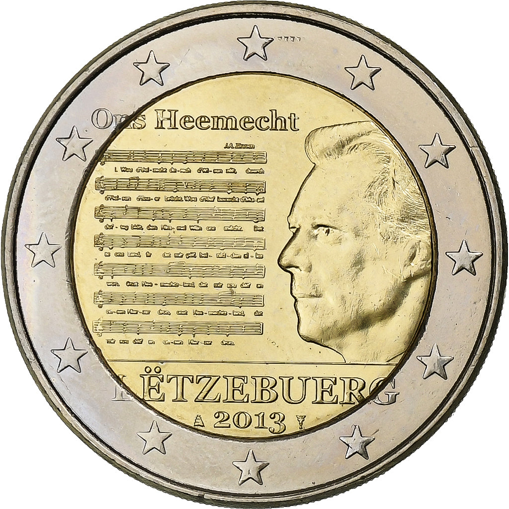 Luxemburgo, 2 Euro, Henri I National Anthem, 2013, Utrecht, Bimetálico, MS(63)
