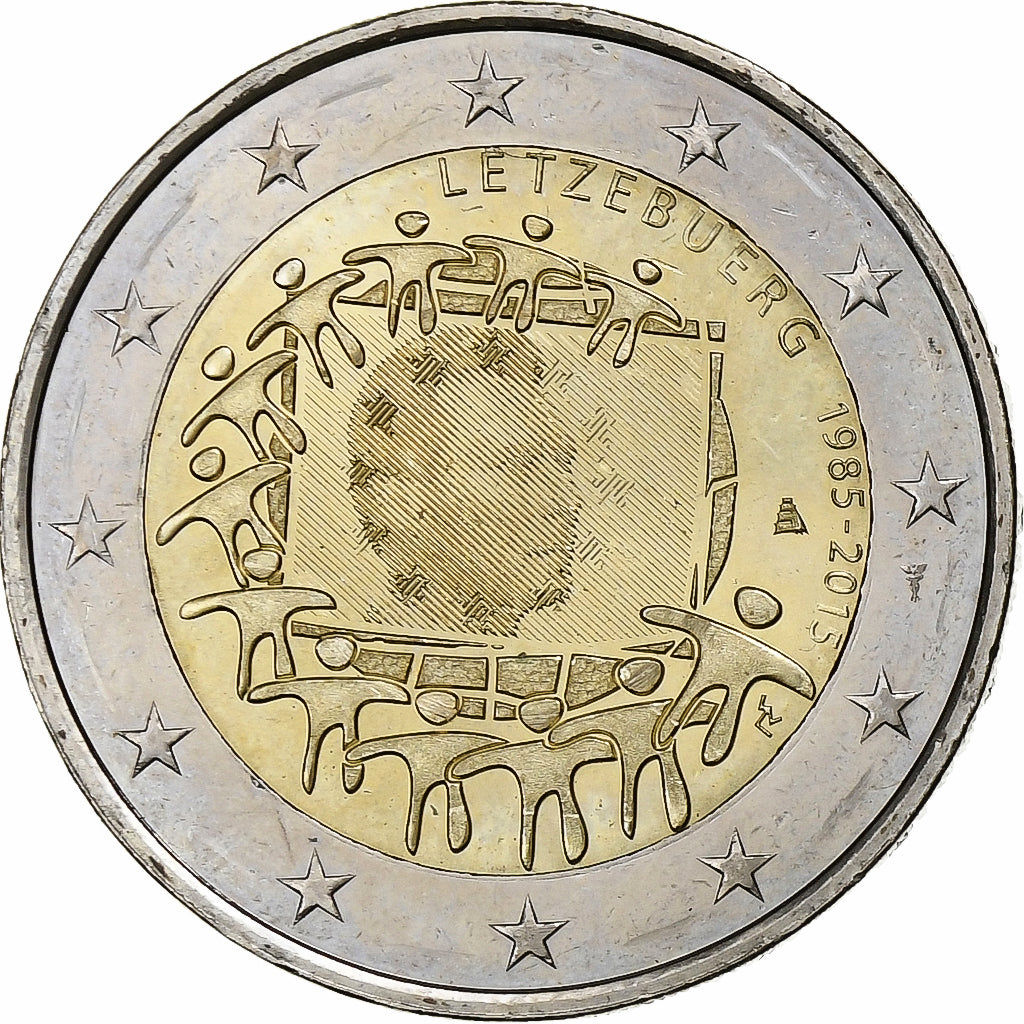 Luxemburgo, 2 Euro, 30 Years of European Union Flag, 2015, Utrecht, Bimetálico
