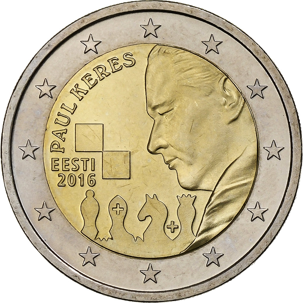 Estonie, 2 Euro, Paul Keres, 2016, Vilnius, Bimétallique, SPL