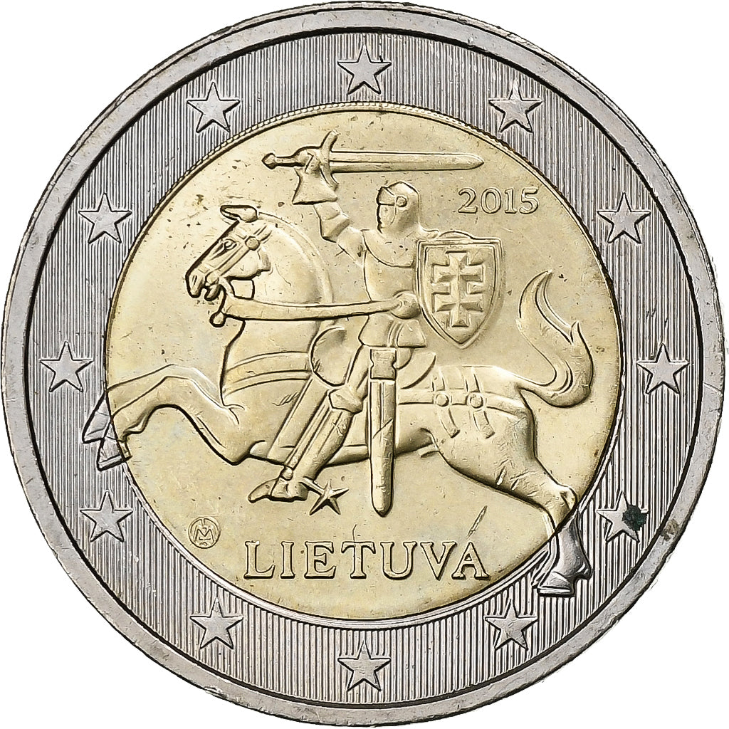 Lithuania, 2 Euro, The arms of Lithuania, 2015, Vilnius, Bi-Metallic, MS(63)