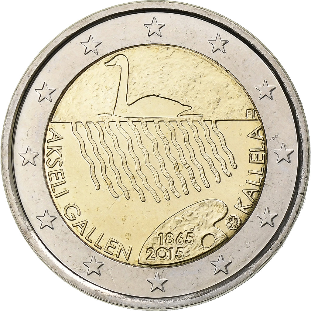 Finlandia, 2 Euro, Akseli Gallen-Kallela, 2015, Vantaa, Bi-metallico, SPL
