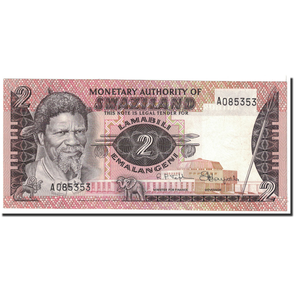 Biljet, Swaziland, 2 Emalangeni, 1974, Undated, KM:2a, SPL+
