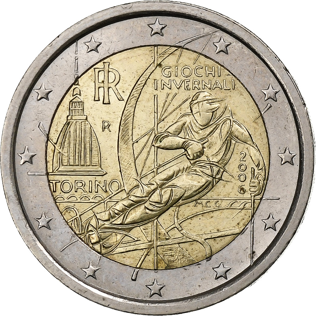 Włochy, 2 Euro, 2006 Winter Olympics - Turin, 2006, Rome, Bimetaliczny, MS(63)