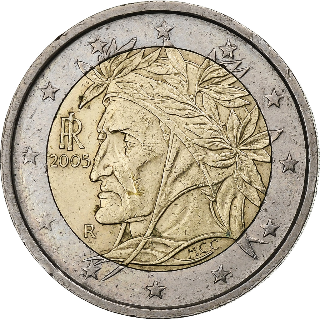 Italie, 2 Euro, Raffaello of Dante Alighieri, 2005, Rome, Bimétallique, SPL