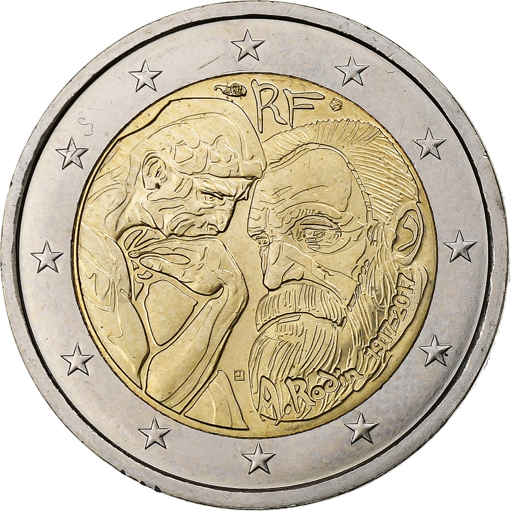 France, 2 Euro, Auguste Rodin, 2017, Paris, Bi-Metallic, MS(63)