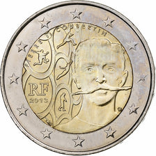France, 2 Euro, Pierre de Coubertin, 2013, Paris, Bi-Metallic, MS(63)