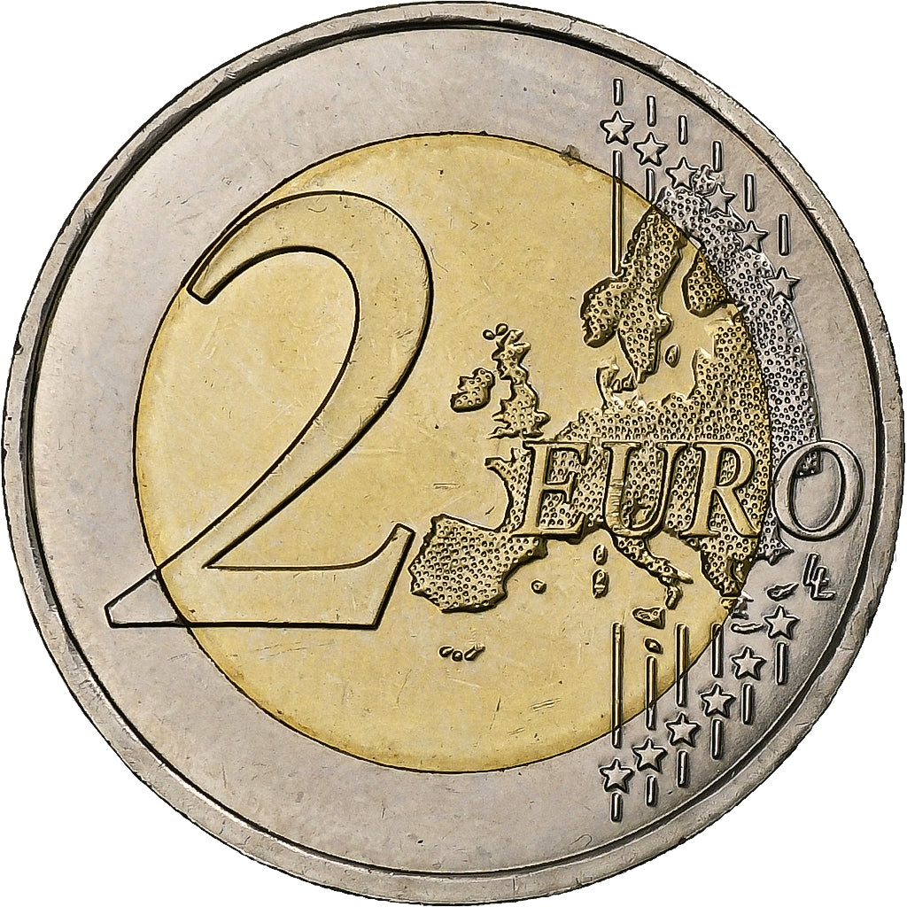 France, 2 Euro, D-day, 2014, Paris, Bi-Metallic, MS(63)