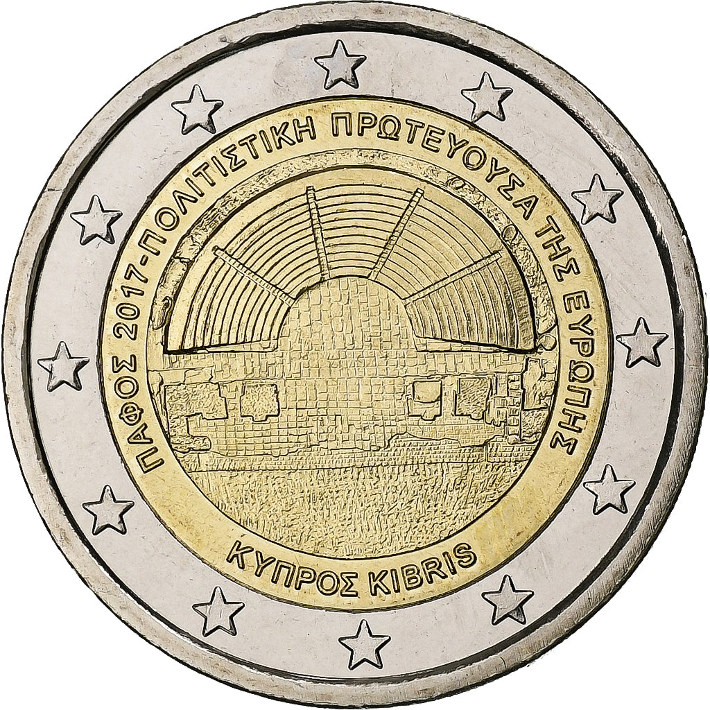 Cyprus, 2 Euro, Paphos, 2017, Athens, Bi-Metallic, MS(63)