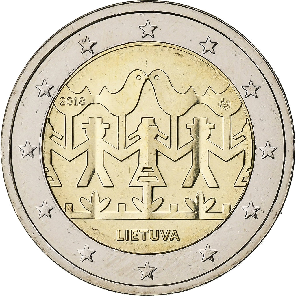 Lituanie, 2 Euro, Song and Dance Celebration, 2018, Vilnius, Bimétallique, SPL