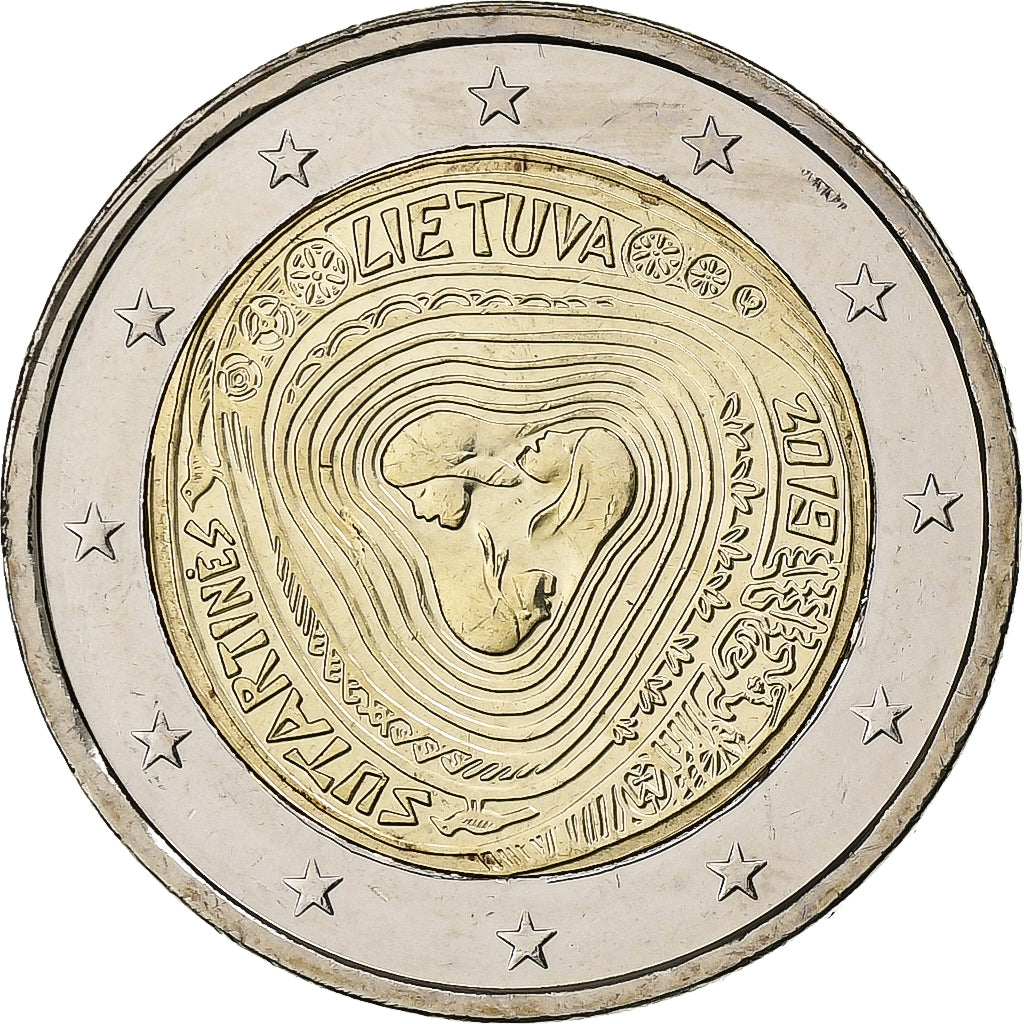 Lituania, 2 Euro, Lithuanian Multipart Songs, 2019, Vilnius, Bi-metallico, SPL