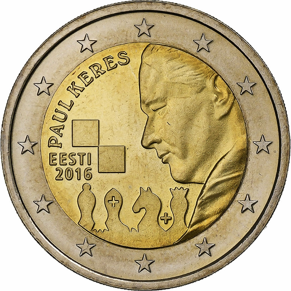 Estonie, 2 Euro, Paul Keres, 2016, Vilnius, Bimétallique, SPL