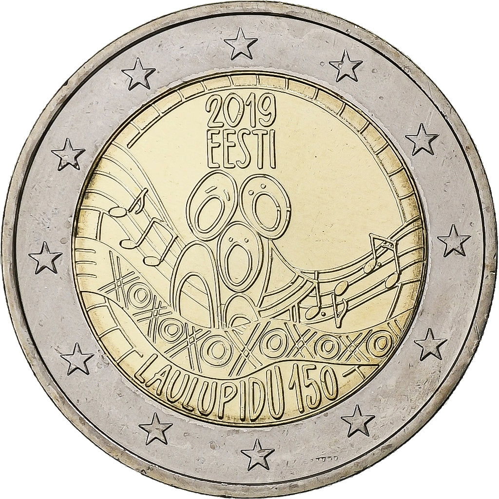 Estonie, 2 Euro, Festival of the Song of Estonia, 2019, Vilnius, Bimétallique