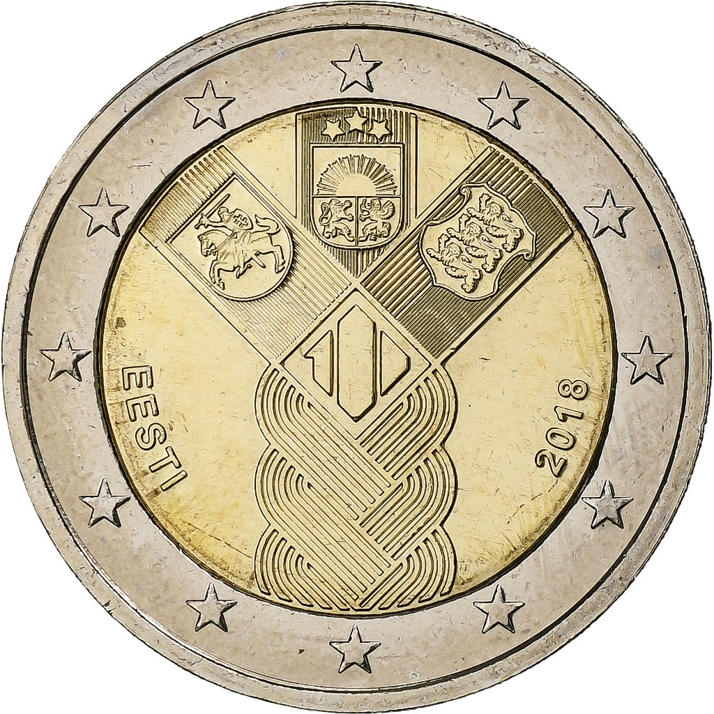 Estonie, 2 Euro, 100th Anniversary of the Baltic States, 2018, Vilnius