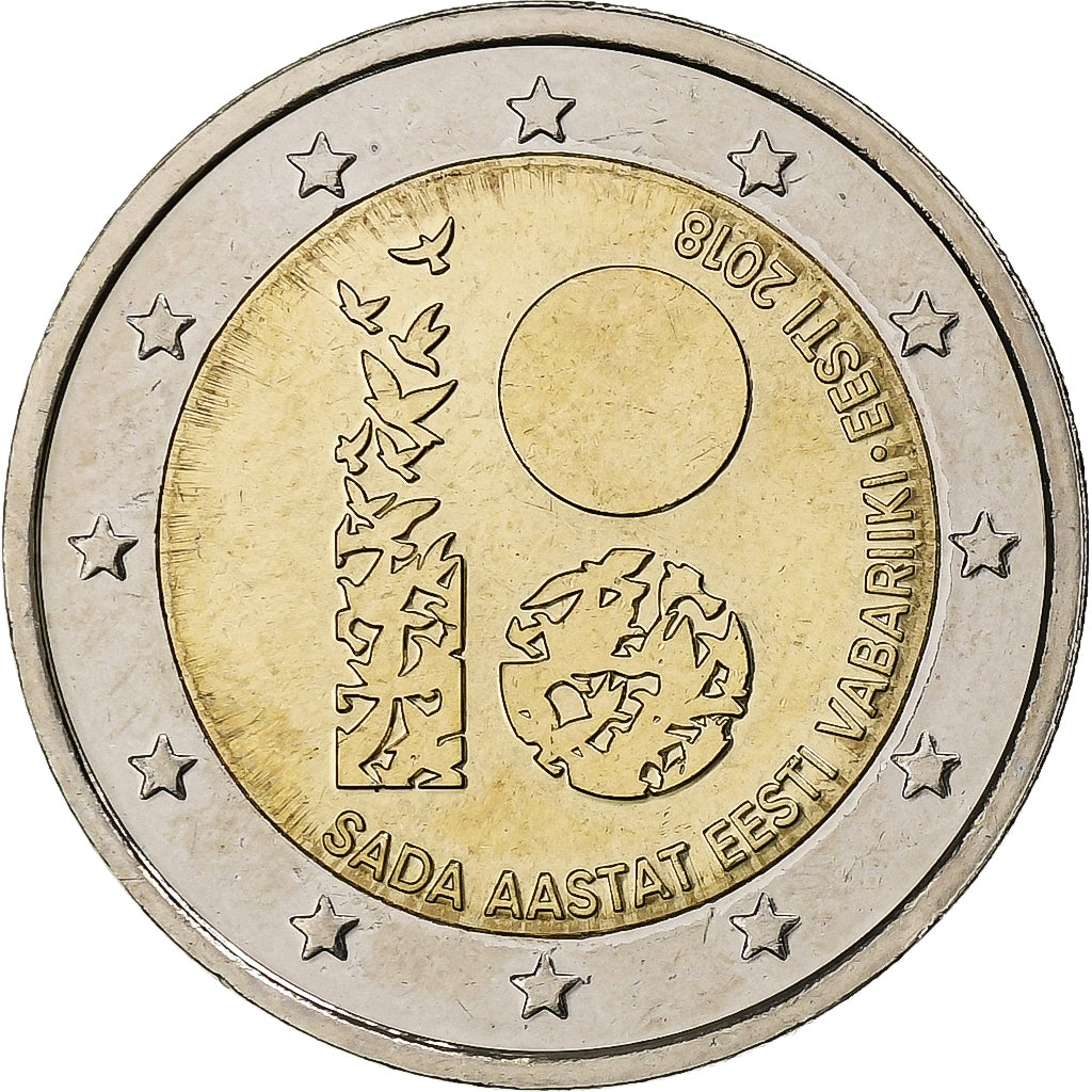 Estonia, 2 Euro, Independence of Estonia, 2018, Vilnius, Bi-metallico, SPL