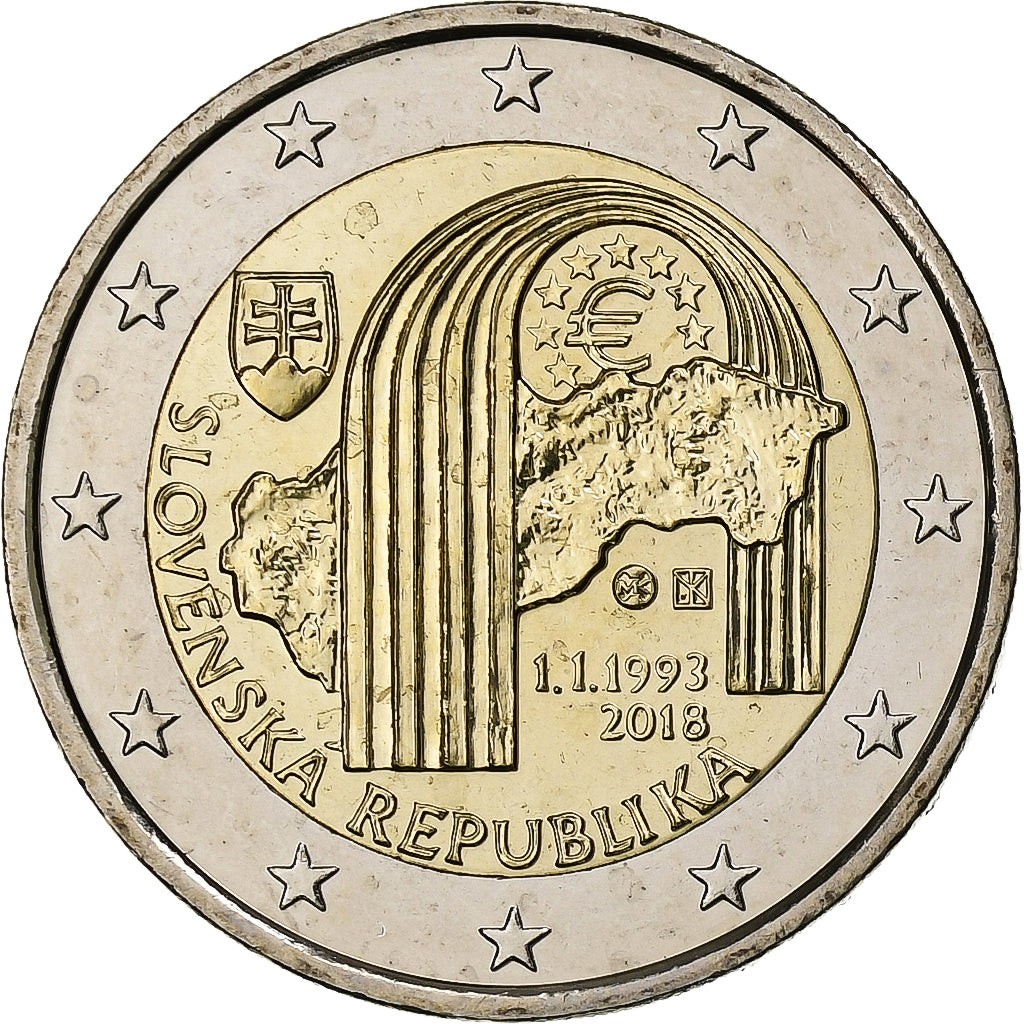 Eslováquia, 2 Euro, Slovak Republic, 898500, 2018, Kremnica, Bimetálico