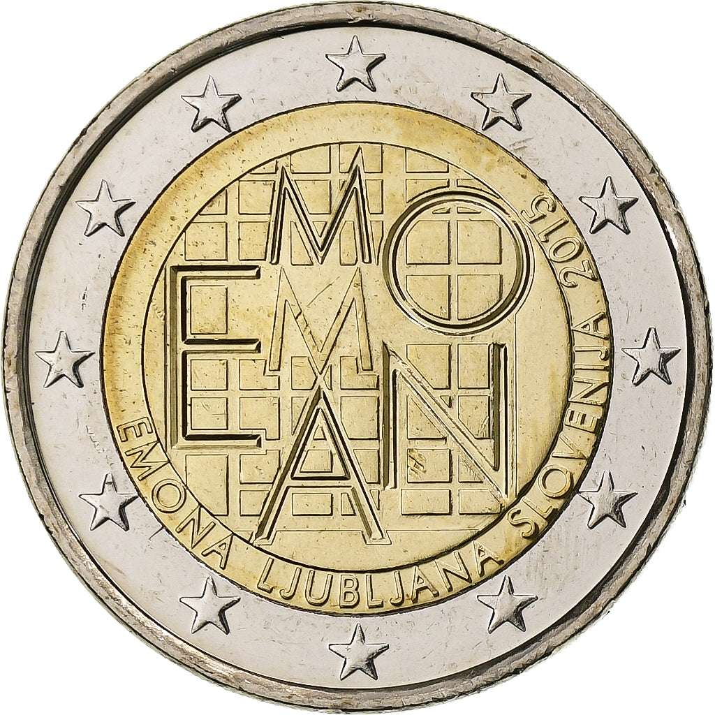 Słowenia, 2 Euro, Emona-Ljubljana, 2015, Vantaa, Bimetaliczny, MS(63)