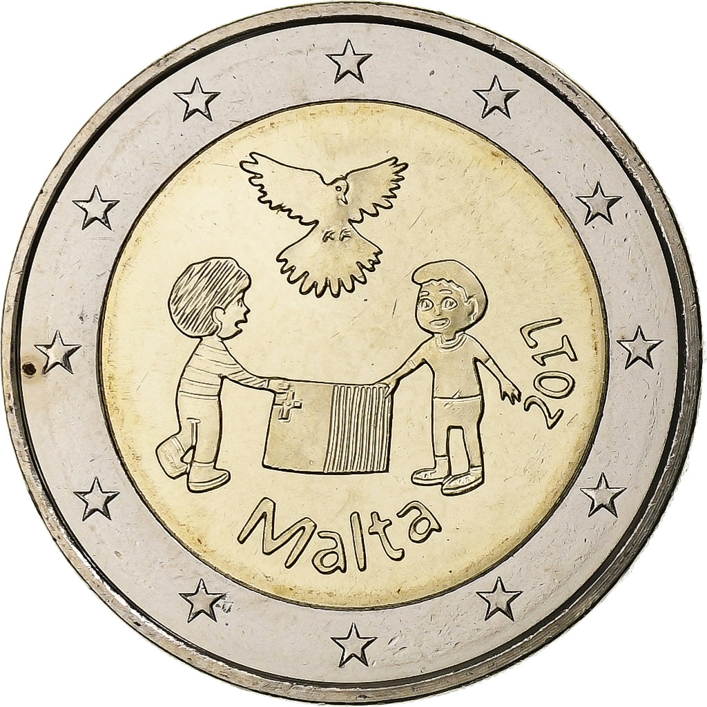 Malta, 2 Euro, The Peace, 2017, Bimetálico, SC