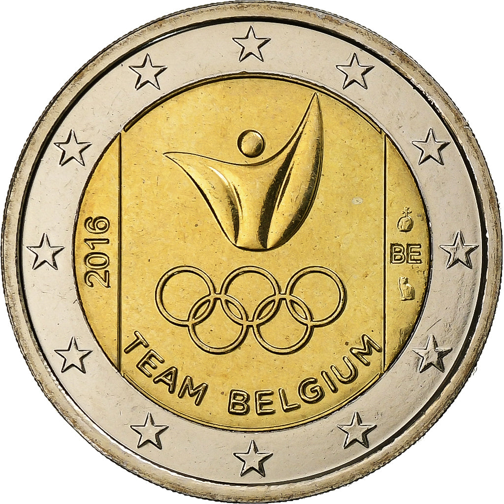 Belgium, 2 Euro, Summer Olympics 2016 in Rio de Janeiro, 2016, Bi-Metallic