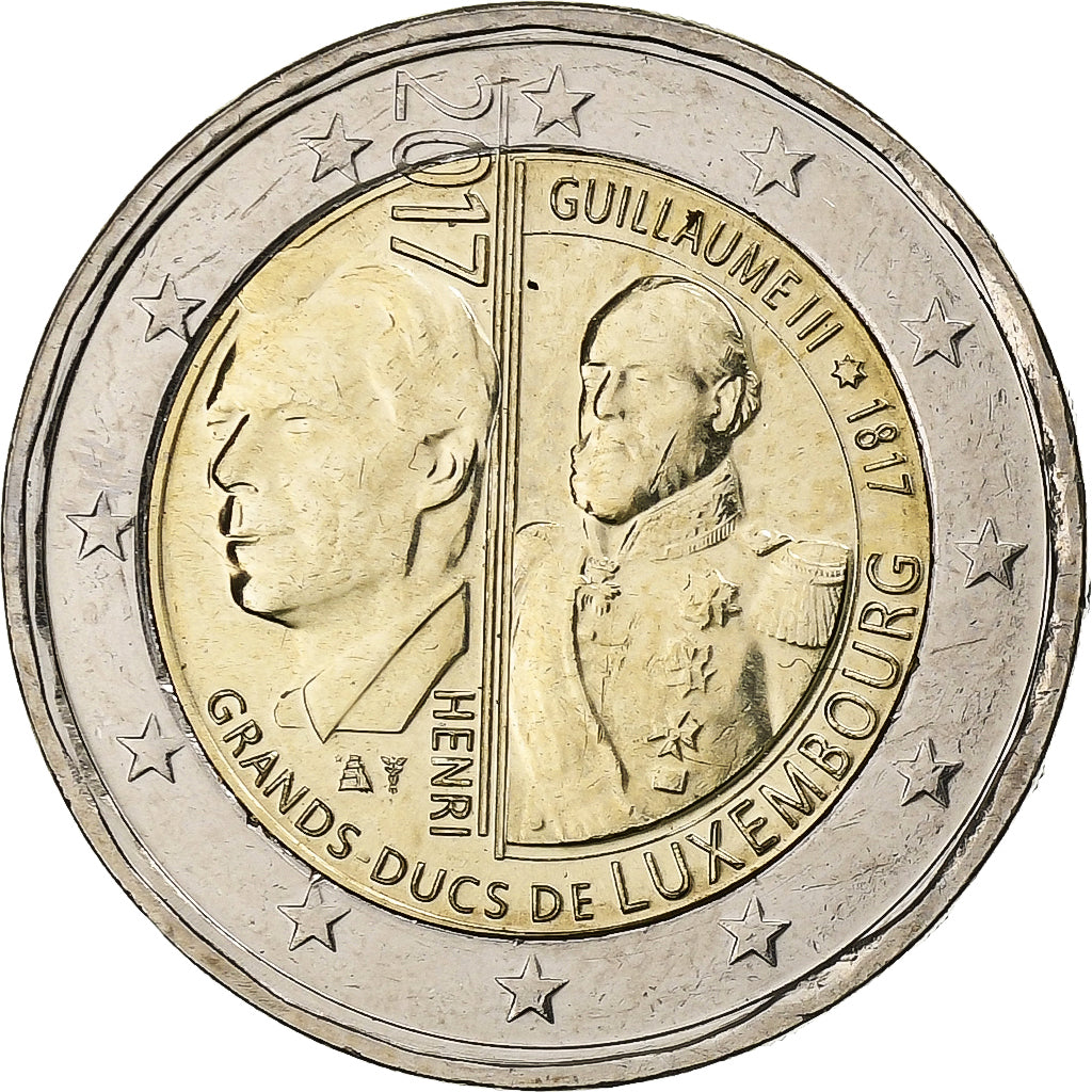 Luxemburgo, 2 Euro, Henri I William III, 2017, Bimetálico, MS(63)