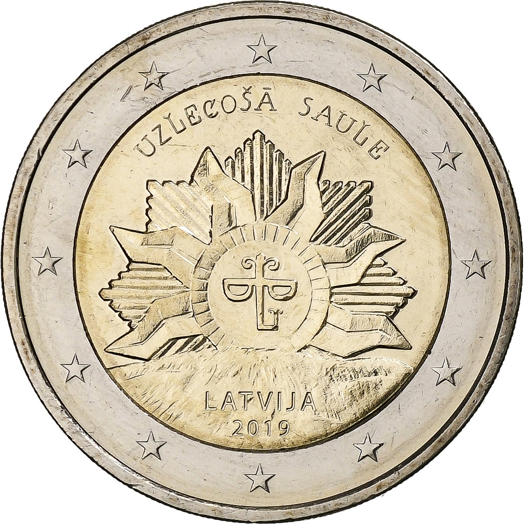 Latvia, 2 Euro, The Rising Sun, 2019, Bi-Metallic, UNZ