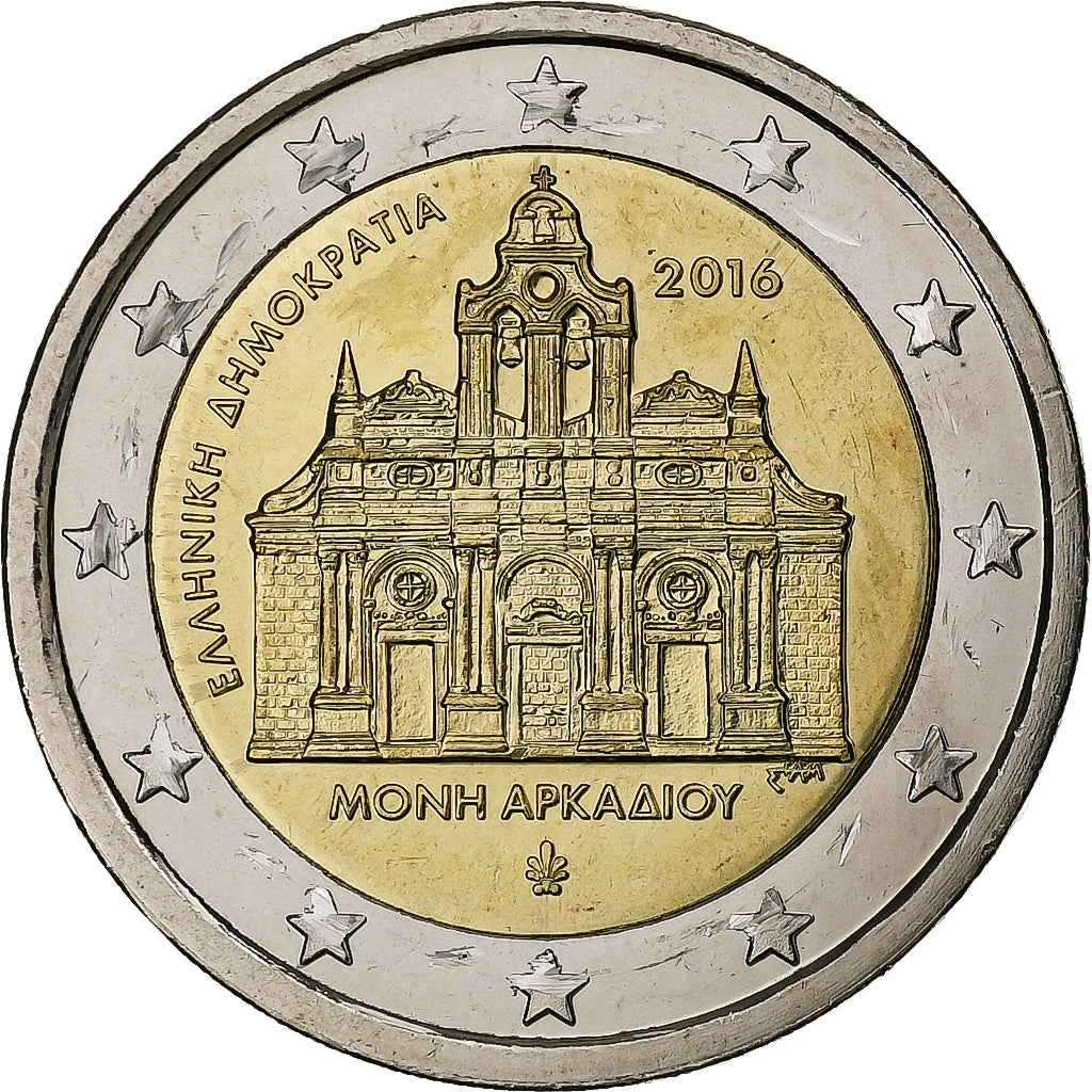 Griechenland, 2 Euro, Arkadi Monastery, 2016, Bi-Metallic, UNZ