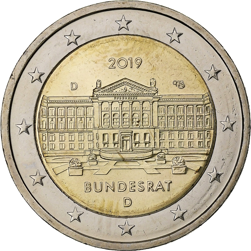 Allemagne, 2 Euro, Bundesrat, 2019, Munich, Bimétallique, SPL