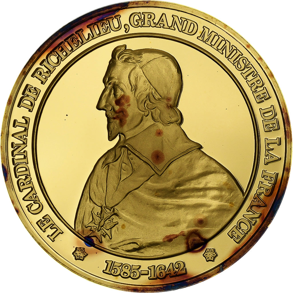 Francia, medaglia, Richelieu, Gold plated silver, L'Histoire de France, SPL