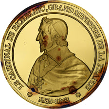 Francia, medaglia, Richelieu, Gold plated silver, L'Histoire de France, SPL