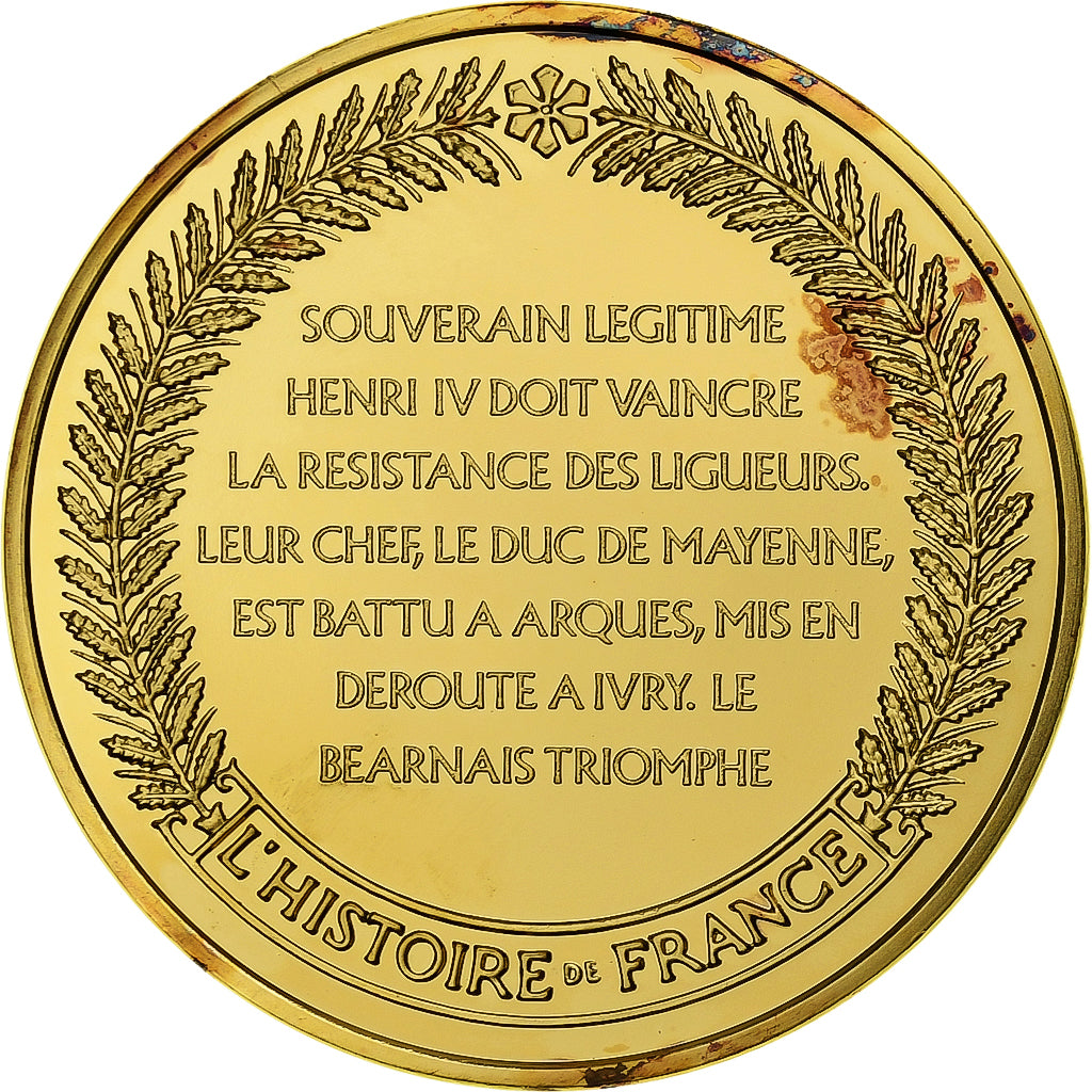 Frankrijk, Medaille, Henri IV, Gold plated silver, L'Histoire de France, UNC-