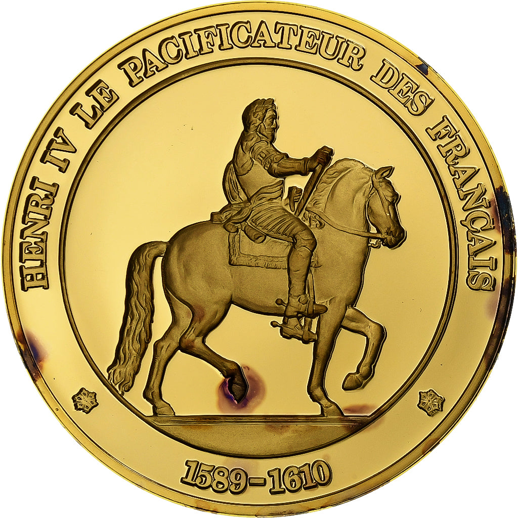 Francia, medaglia, Henri IV, Gold plated silver, L'Histoire de France, SPL