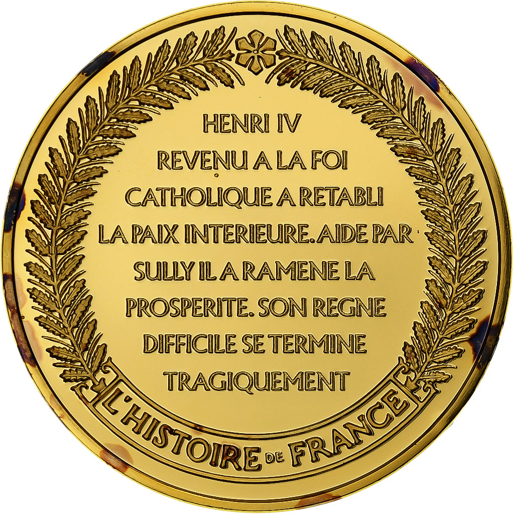 Francia, medaglia, Henri IV, Gold plated silver, L'Histoire de France, SPL